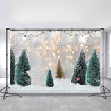 Allenjoy White Snowflake And Tree Glitter Christmas Backdrop