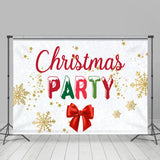 Allenjoy White Snowflake Bow Tie Party Christmas Backdrop