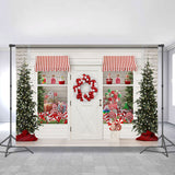 Allenjoy White Theme Shop Christmas Tree Christmas Backdrop