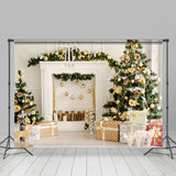 Allenjoy White Winter Kitchen House Christmas Holiday Backdrop