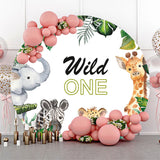 Allenjoy Wild Safari Monstera Round 1St Birthday Backdrop