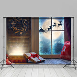 Allenjoy Window Elks Wreath Gifts Photo Christmas Backdrop