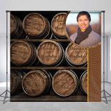 Allenjoy Wine Cask Custom Photo Birthday Repeat Backdrop