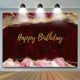 Allenjoy Wine Red Gold Glitter Abstract Birthday Backdrop