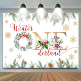 Allenjoy Winter Onederland Christmas Happy Birthday Backdrop