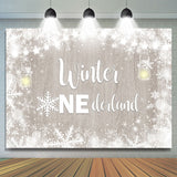 Allenjoy Winter Onederland Snowflake Happy Birthday Backdrop