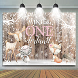 Allenjoy Winter Onederland Snowflakes And Animals Birthday Backdrop