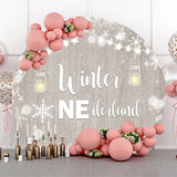 Allenjoy Winter Onederland Wooden Round 1St Birthday Backdrop