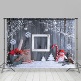 Allenjoy Winter Snowflake Santa Gift Wood Backdrop