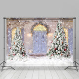 Allenjoy Winter Snowflakes Outdoor Christmas Tree Backdrop