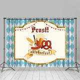 Allenjoy Wooden Blue Diamond Beer Prost Oktoberfest Backdrop