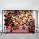 Allenjoy Wooden Christmas Tree And Wreath Christmas Backdrop