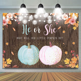 Allenjoy Wooden Flower Pumpkin Lovely Baby Shower Backdrop