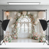 Allenjoy Wreath Lantern White Room Photo Backdrop Wedding