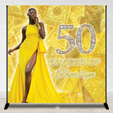 Allenjoy Yellow 50Th Custom Photo Birthday Backdrop