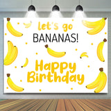 Allenjoy Yellow Bananas Simple Happy Birthday Party Backdrop