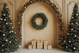 Allenjoy Arched Christmas Wall Photography Backdrop Gbsx-01108