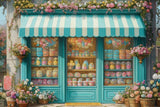 Allenjoy Art Blue Candy Shop Photography Backdrop Gbsx-01364