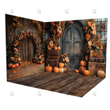 Allenjoy Autumn Arched Door Floral Room Set Backdrop Gbsx-00814&Gbsx-00549&Ym8G-B0505