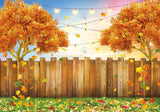 Allenjoy Autumn Backyard Maple Tree Photography Backdrop Gbsx-00602