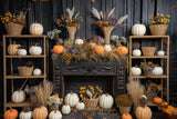 Allenjoy Autumn Boho Fireplace  Photography Backdrop GBSX-00131