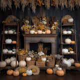 Allenjoy Autumn Boho Fireplace  Photography Backdrop GBSX-00132