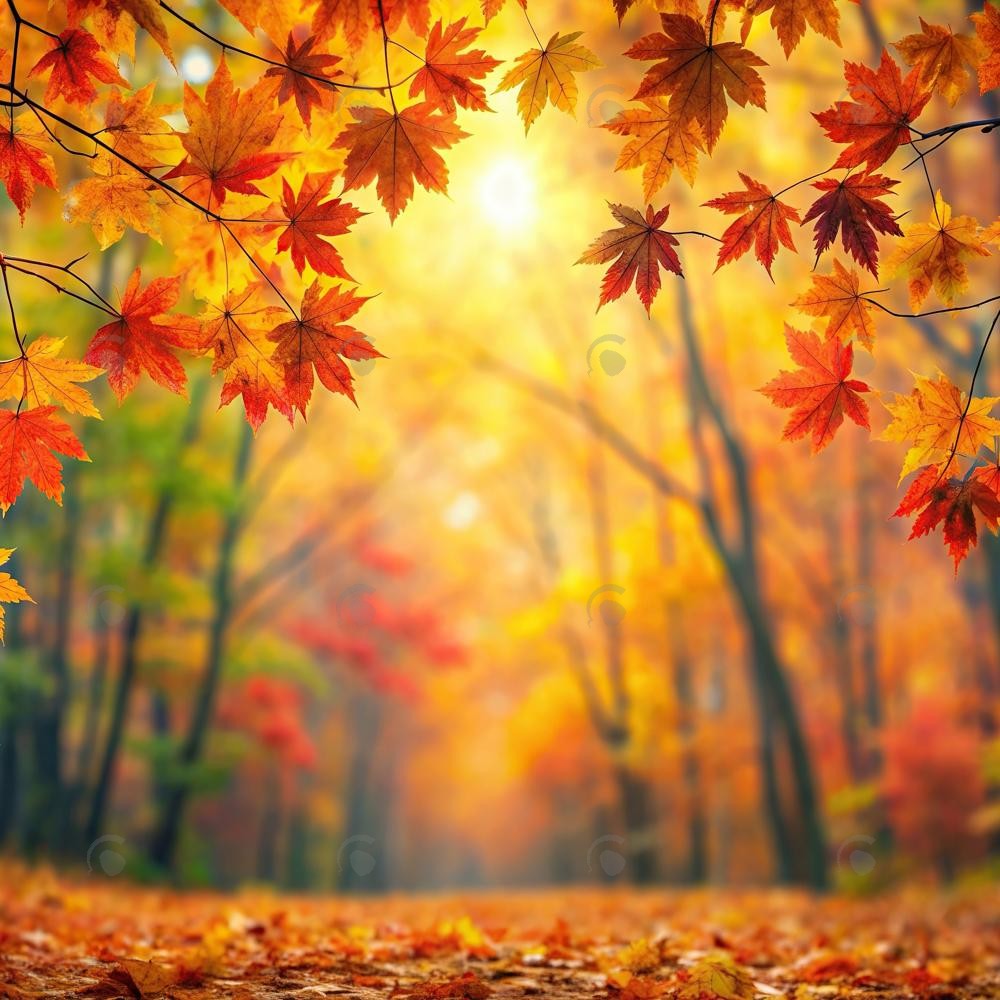 Allenjoy Autumn Bokeh Forest Tree Photography Backdrop Gbsx-00922 ...