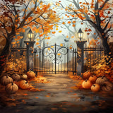 Allenjoy Autumn Entrance Gate Photography Backdrop Gbsx-00300