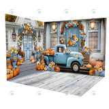 Allenjoy Autumn Farmhouse Flowers Truck Room Set Backdrop Gbsx-00848&Gbsx-00849&Aec-00103