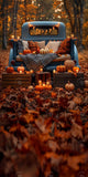 Allenjoy Autumn Forest Blue Truck Photography Backdrop GBSX-00140