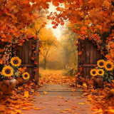 Allenjoy Autumn Forest Entrance Photography Backdrop Gbsx-01133