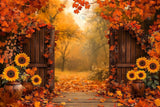 Allenjoy Autumn Forest Entrance Photography Backdrop Gbsx-01133