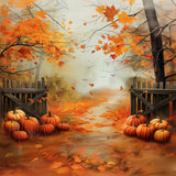 Allenjoy Autumn Forest Fence Photography Backdrop Gbsx-00299