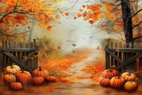 Allenjoy Autumn Forest Fence Photography Backdrop Gbsx-00299