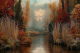 Allenjoy Autumn Forest Pond Photography Backdrop Gbsx-01223