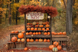 Allenjoy Autumn Forest Pumpkin Sale Stand Photography Backdrop GBSX-00096