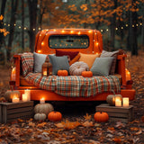Allenjoy Autumn Forest Red Truck Photography Backdrop GBSX-00138