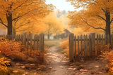 Allenjoy Autumn Forest Trail Photography Backdrop GBSX-00108