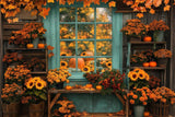 Allenjoy Autumn Greenhouse Window Photography Backdrop Gbsx-00653