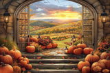 Allenjoy Autumn Greenhouse Window Photography Backdrop Gbsx-00806