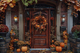 Allenjoy Autumn House Door Photography Backdrop Gbsx-00882