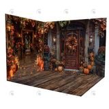Allenjoy Autumn House Porch Door Room Set Backdrop Gbsx-00881&Gbsx-00882&Ym8G-B0505