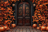 Allenjoy Autumn Leaves Door Way Photography Backdrop Gbsx-01033