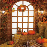 Allenjoy Autumn Leaves Window Photography Backdrop Gbsx-00837