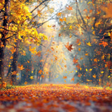 Allenjoy Autumn Maple Forest Fallen Leaves Photography Backdrop Gbsx-00765