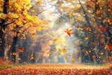 Allenjoy Autumn Maple Forest Fallen Leaves Photography Backdrop Gbsx-00765