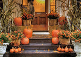 Allenjoy Autumn Porch Pumpkin Photography Backdrop Gbsx-00736