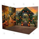 Allenjoy Autumn Pumpkin House Room Set Backdrop Gbsx-00757&Gbsx-00303&Gbsx-99762