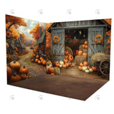 Allenjoy Autumn Pumpkin Patch Barn Room Set Backdrop Gbsx-00302&Gbsx-00301&Gbsx-99762