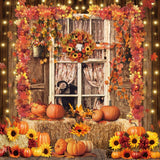 Autumn Pumpkins Window Photography Backdrop GBSX-99613